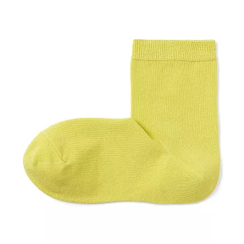 【MUJI 無印良品】女棉混足口柔軟舒適直角短襪23-25cm 黃色