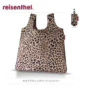 【reisenthel】-德國進口正版輕量摺疊收納購物袋 新色 豹紋 深摩卡棕