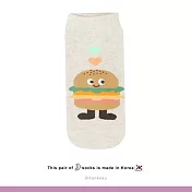 Kankoku韓國  立正站好表情食物短襪   * 漢堡