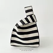 【JP生活館 】韓國小眾設計針織編織個性百搭手提包   * 條文黑