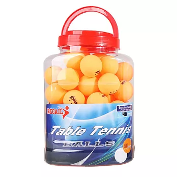 REGAIL乒乓球60個桶裝 三星級練習球 乒乓球訓練比賽 橘黃桶裝