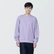 【MUJI 無印良品】男二重織圓領衫 M 粉紫