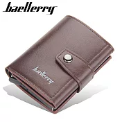 【Baellerry 佰利瑞】11卡防消磁鋁盒自動彈卡收納短夾(K9146) _褐色