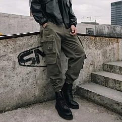 【AMIEE】韓系軍裝風多口袋工裝褲(男裝/KDPY─K50) L 軍綠