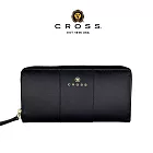 【CROSS】台灣總經銷 限量1折 賈姬限定款頂級小牛皮拉鍊長夾 全新專櫃展示品 (黑色)