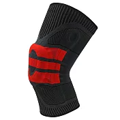 TRUSTO 舒適針織彈力支撐護膝 矽膠圈升級保護半月板 健身跑步籃球男女適用 黑紅M
