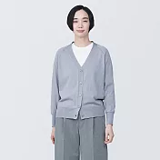 【MUJI 無印良品】女型態安定寬版開襟衫 S 淺灰
