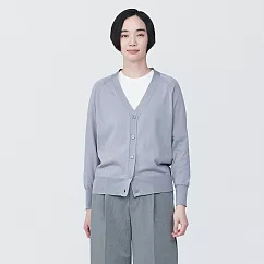 【MUJI 無印良品】女型態安定寬版開襟衫 S 淺灰