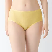 【MUJI 無印良品】女有機棉針織無側縫高腰內褲 L 淺黃