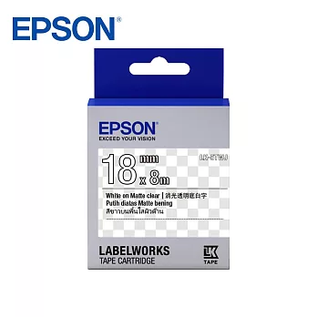 EPSON LK-5TWJ C53S655426標籤帶(消光霧面18mm)透明白