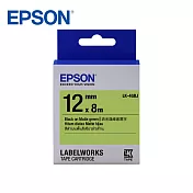 EPSON LK-4GBJ C53S654491標籤帶(消光霧面12mm)淺綠黑
