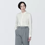 【MUJI 無印良品】女嫘縈混聚酯纖維標準領長袖套衫 XS 白色