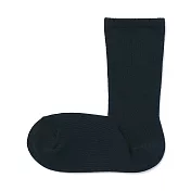 【MUJI 無印良品】女棉混足口柔軟舒適錐形直角襪23-25cm 黑色