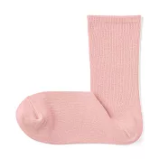 【MUJI 無印良品】女棉混足口柔軟舒適錐形直角襪23-25cm 淡粉
