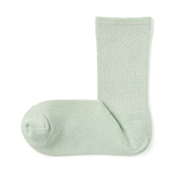 【MUJI 無印良品】女棉混足口柔軟舒適錐形直角襪23-25cm 淡綠