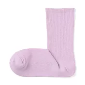 【MUJI 無印良品】女棉混足口柔軟舒適錐形直角襪23-25cm 灰紫