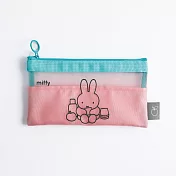 【Green Flash】Miffy米飛兔系列 網狀筆袋 ‧ 粉紅