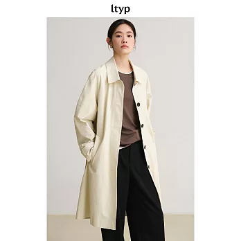 ltyp旅途原品 100%長絨棉時尚外套 文藝百搭廓形風衣女春 M L  L 香檳淡黃