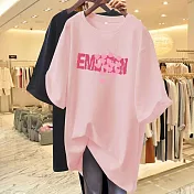 【初色】休閒寬鬆透氣大碼卡通印花圓領短袖T恤女上衣-(多款可選) M D.粉色