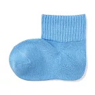 【MUJI 無印良品】兒童棉混直角短襪15-19cm 淺藍