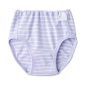 【MUJI 無印良品】幼兒有機棉針織內褲 90 紫橫紋