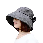 日本SHF 新一代丹寧風氣質蝴蝶結遮陽帽 鐵灰