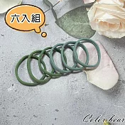 【卡樂熊】毛巾圈細條6入組造型髮束(五色)- 綠色系