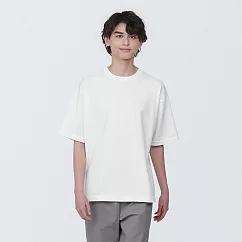【MUJI 無印良品】男天竺圓領針織短袖T恤 M 白色