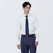 【MUJI 無印良品】男有機棉免熨燙半寬領長袖襯衫 XL 白色