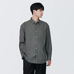 【MUJI 無印良品】男大麻混長袖襯衫 XL 灰色