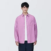 【MUJI 無印良品】男大麻混長袖襯衫 XL 紫色