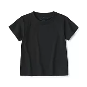 【MUJI 無印良品】幼兒棉混聚酯纖維容易穿脫圓領短袖T恤 80 黑色
