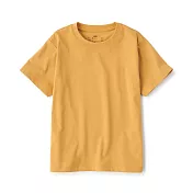 【MUJI 無印良品】兒童棉混聚酯纖維圓領短袖T恤 110 芥黃