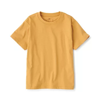 【MUJI 無印良品】兒童棉混聚酯纖維圓領短袖T恤 110 芥黃