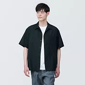 【MUJI 無印良品】男大麻混短袖襯衫 XL 黑色