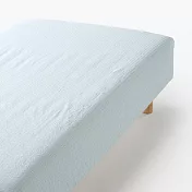【MUJI 無印良品】棉凹凸織床包/Q/藍色