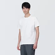 【MUJI 無印良品】男有機棉水洗天竺圓領短袖T恤 XXL 白色