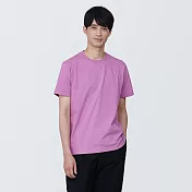 【MUJI 無印良品】男有機棉水洗天竺圓領短袖T恤 L 粉紅