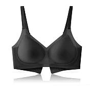 【KISSDIAMOND】裸感空氣杯無鋼圈內衣(KDW-8561) XL 黑色