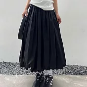 【AnZa】設計感澎澎雲朵裙花苞裙長裙(3色)      FREE 黑色