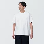 【MUJI 無印良品】男棉混天竺圓領短袖T恤 L 白色