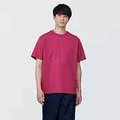 【MUJI 無印良品】男棉混天竺圓領短袖T恤 S 粉紅