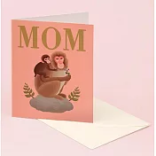 【 Clap Clap 】Mom and Baby Monkey Mother’s Day Card - Pink 母親卡 #GM08