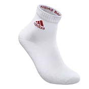「品質卓越 台灣製造」adidas 愛迪達 P1高機能短筒運動襪-6入組 L 白色底/紅logo