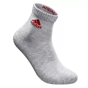 「品質卓越 台灣製造」adidas 愛迪達 P1高機能短筒運動襪-6入組 M 灰色底/紅logo