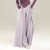 【ACheter】 古典舞蹈褲飄逸寬鬆直筒闊腿現代舞練功休閒長褲# 121379 2XL 紫色