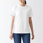 【MUJI 無印良品】女有機棉柔滑圓領短袖T恤 XS 白色