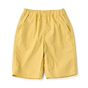 【MUJI 無印良品】兒童抗UV速乾聚酯纖維混五分褲 110 黃色
