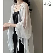 【衣途】寬鬆顯瘦長袖防曬上衣(KDCY-B793) M 白色
