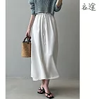 【衣途】法式高腰鬆緊A字裙(KDSY-B726) M 白色